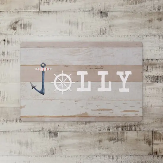 Jolly Ship Wheel & Hook Floor Mat {3}