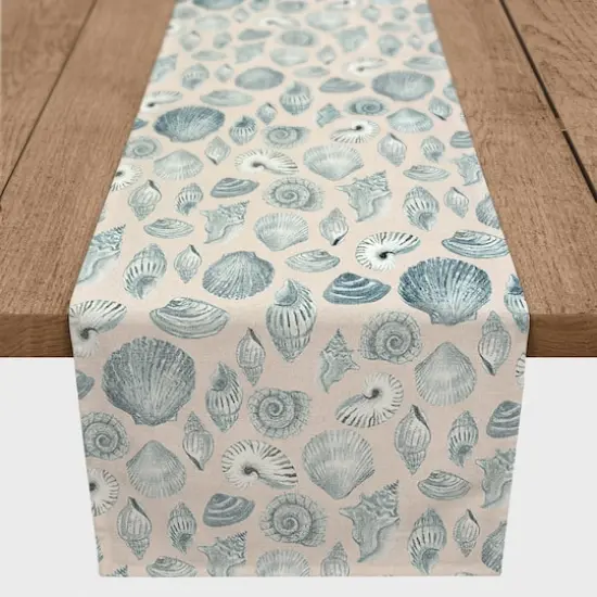 Blue Multi Shell Cotton Twill Runner Blush {1}