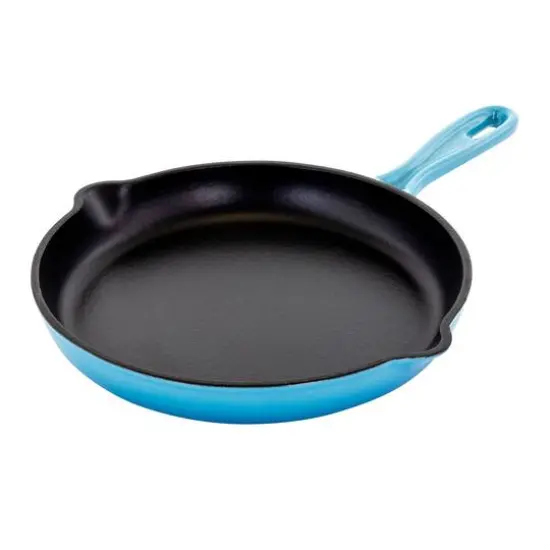 MegaChef Round 10.25" Blue Enameled Cast Iron Skillet {1}