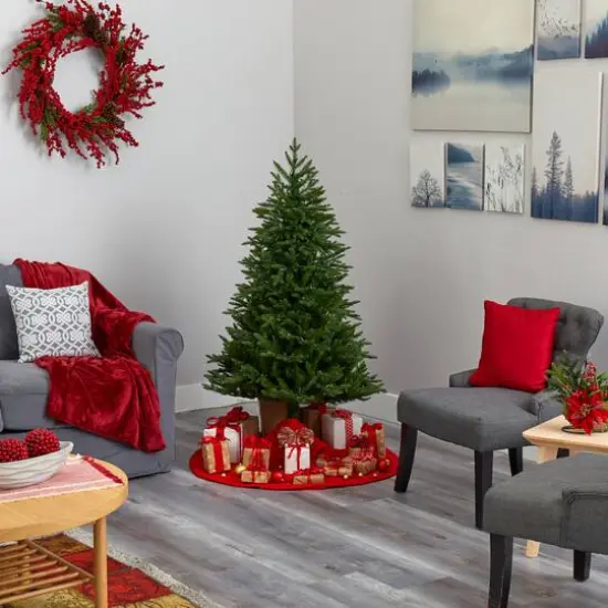 5ft. Pre-Lit Cambridge Fir Artificial Christmas Tree, Clear LED Lights {9}