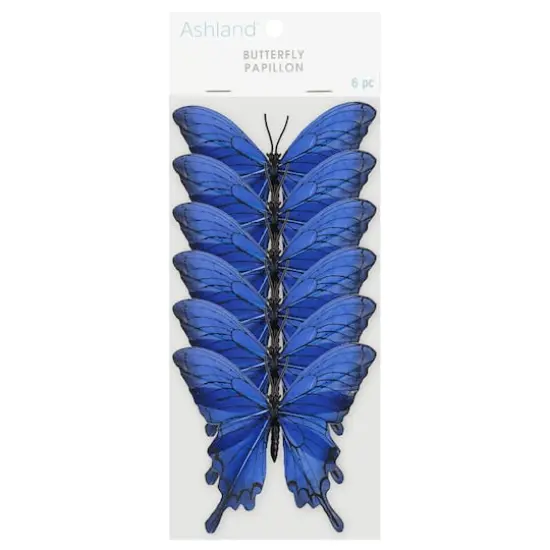 3.5" Blue Feather Butterflies, 6ct. by Ashland&reg; {6}