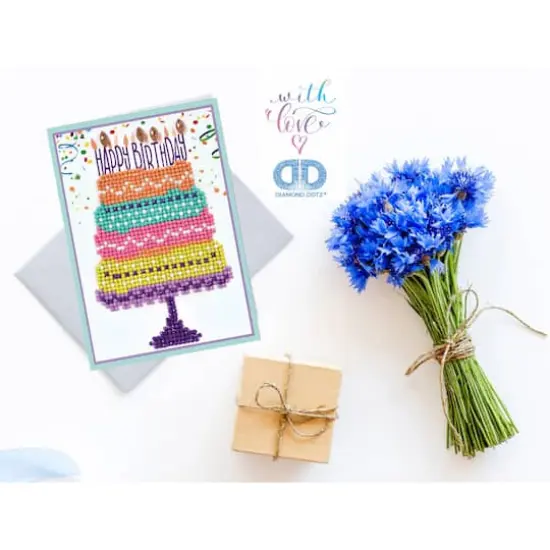 Diamond Dotz® Happy Birthday Cake Diamond Painting Greeting Card Kit {4}