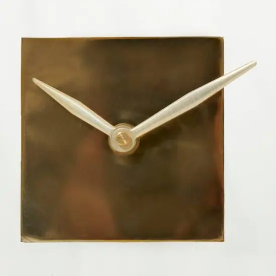 6" Gold Aluminum Geometric Floating Clock {7}