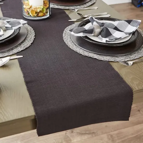 DII&reg; 72" Ribbed Table Runner Black {4}