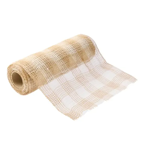 10" x 19ft. Tan & White Buffalo Check Mesh by Celebrate It&trade; {4}