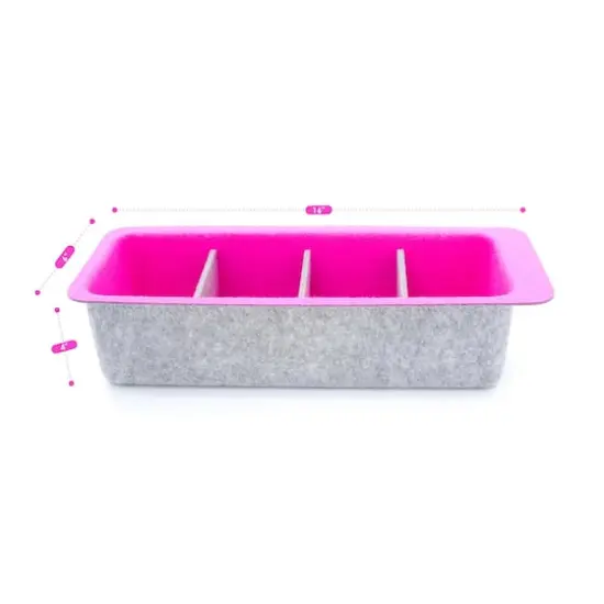 Welaxy Felt Adjustable 4 Slot Drawer Organizer Bin Hot Pink {8}