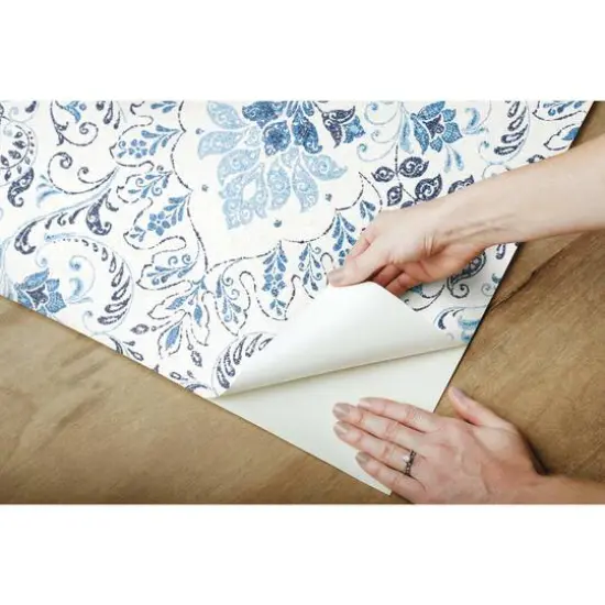 RoomMates Persian Damask Peel & Stick Wallpaper Blue {10}