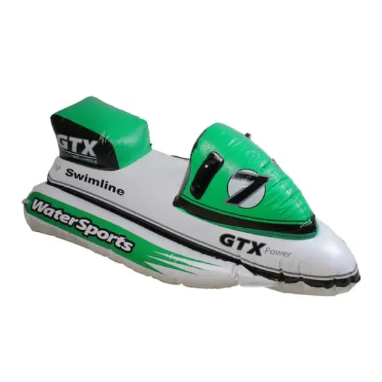 Swim Central 51" Inflatable Green GTX Power Water Bike Swimming Pool Ride on Float {1}