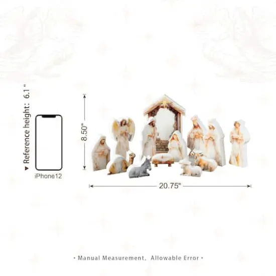 Glitzhome&reg; Christmas Nativity Figurine Set {9}