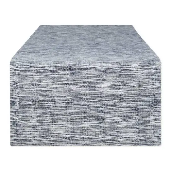DII&reg; 108" Tonal Recycled Cotton Slubby Rib Table Runner Navy {1}
