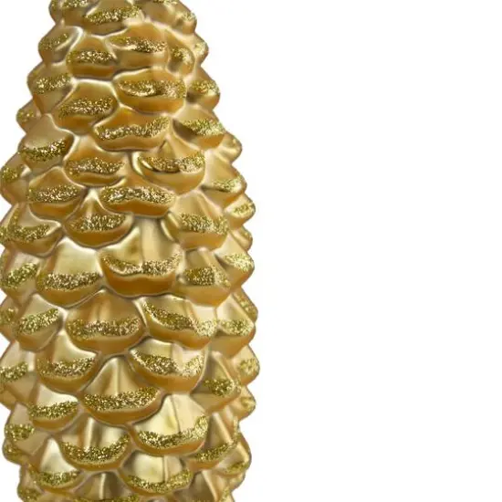 Matte Gold Pine Cone Glass Ornament {3}