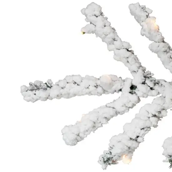 6.5ft. Pre-Lit Medium Flocked Garden IPT Artificial Christmas Tree, Warm White LED Lights {7}