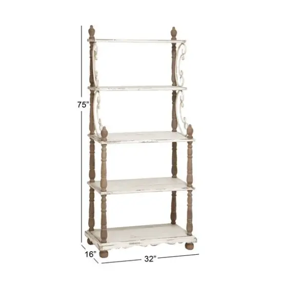 White Wood Farmhouse Shelving Unit {8}