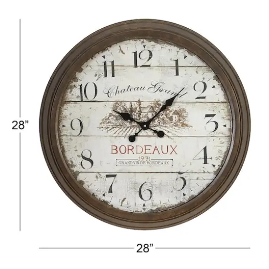 Brown Vintage Metal Wall Clock {8}