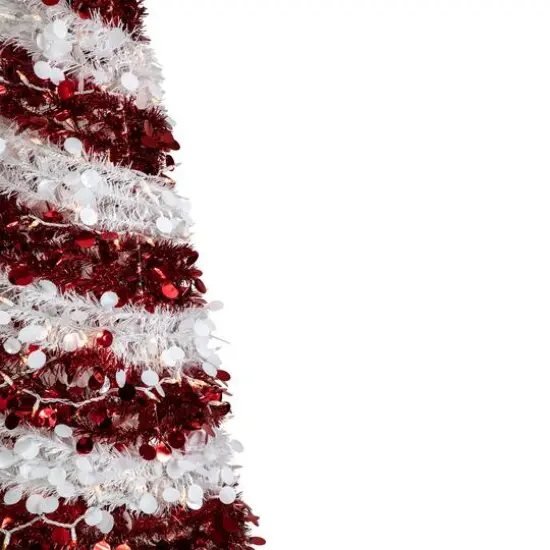 4ft. Pre-Lit Candy Cane Pop-Up Artificial Christmas Tree, Clear Lights {5}