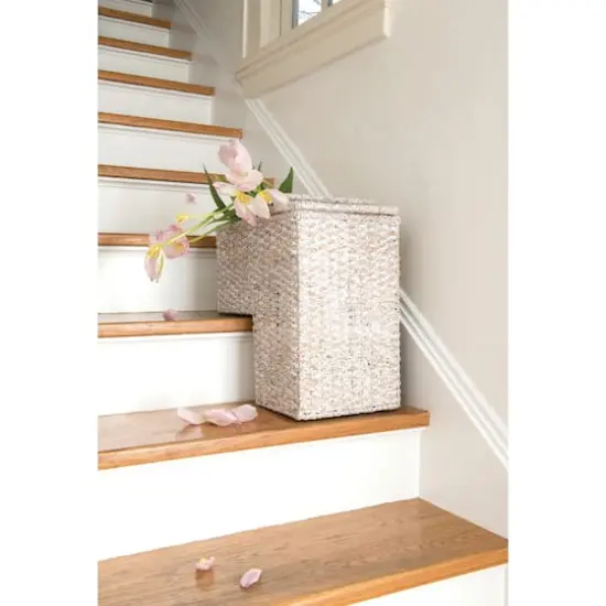Hello Honey&reg; 16" Woven & Whitewashed Rope Stair Basket with Handles {3}