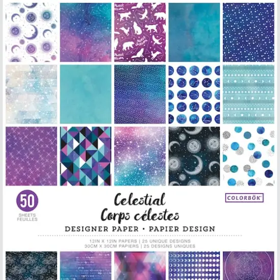 Colorbok&reg; Celestial Designer Paper Pad, 12" x 12" {3}