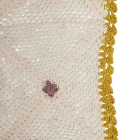 Hello Honey® Multicolor Diamond Pattern Hand-Woven Reclaimed Cotton Crocheted Throw {4}