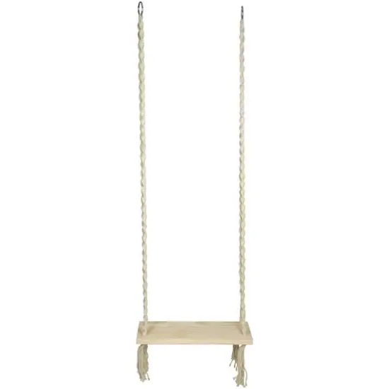 22" Ivory Rope Wooden Swing Chair {1}
