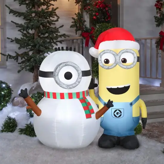 Airblown Universal Kevin Building Snowman Scene Inflatable {3}