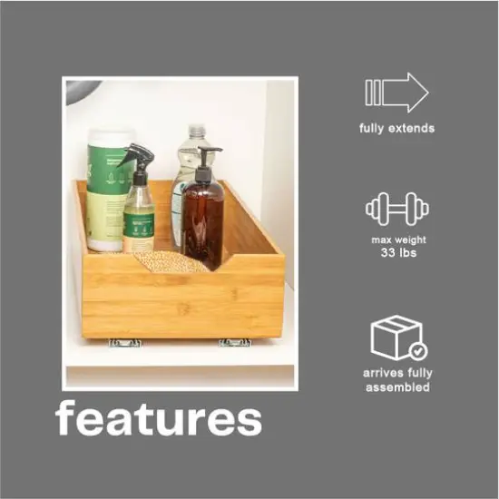 Household Essentials Glidez Bamboo & Steel Slide-Out Storage Organizer {6}