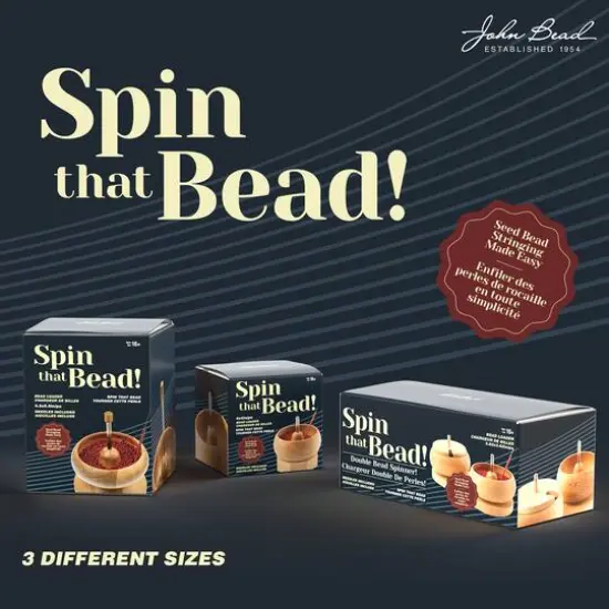 John Bead 4.5" x 5.5" Spin that Bead! Wooden Bead Spinner with 2 Needles {6}