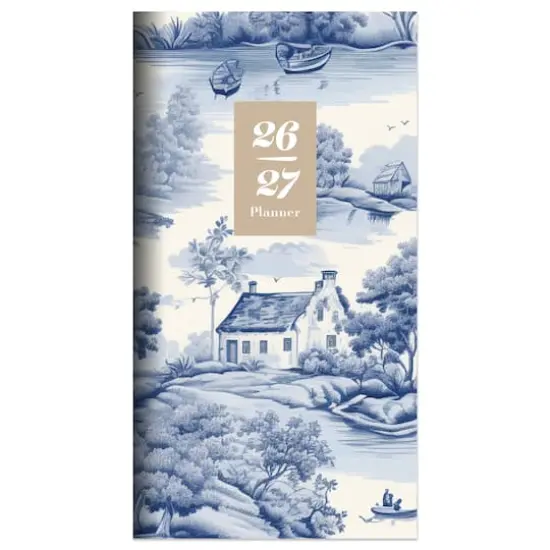 2026-2027 Blue Toile Small Monthly Pocket Planner {1}