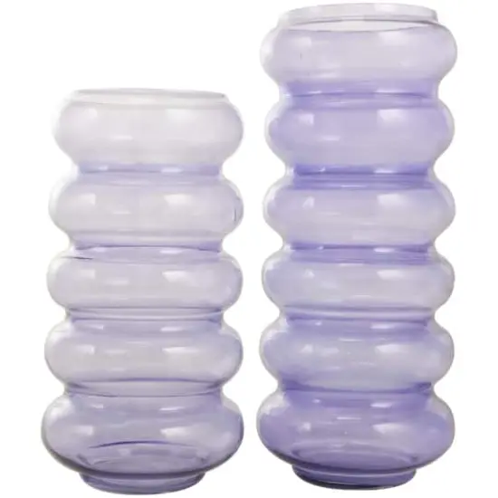 Purple Glass Bubble Vase Set {1}