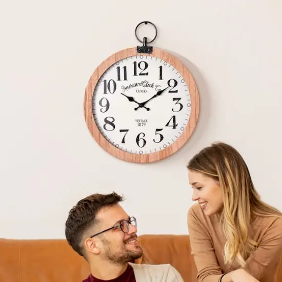 American Clock Co. Vintage Pocket Watch Wall Clock 20" {3}