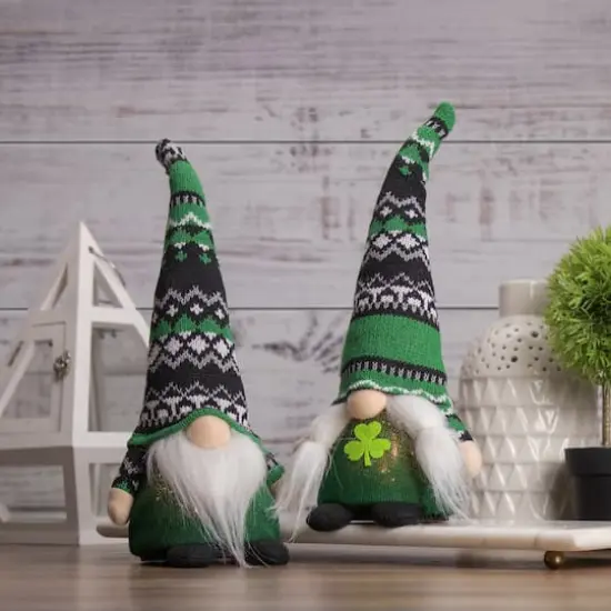 11.5" LED St. Patrick's Day Gnome Decoration {3}