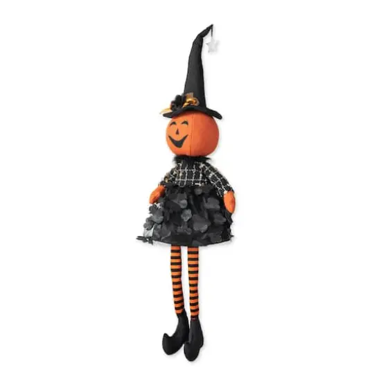 Glitzhome&reg; 30" Halloween Fabric Dressed Pumpkin Sitter {1}