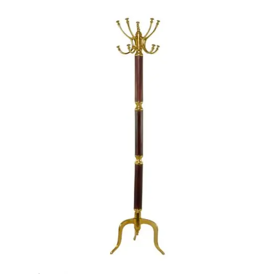 Gold Aluminum Traditional Coat Rack, 18" x 18" x 72" {6}