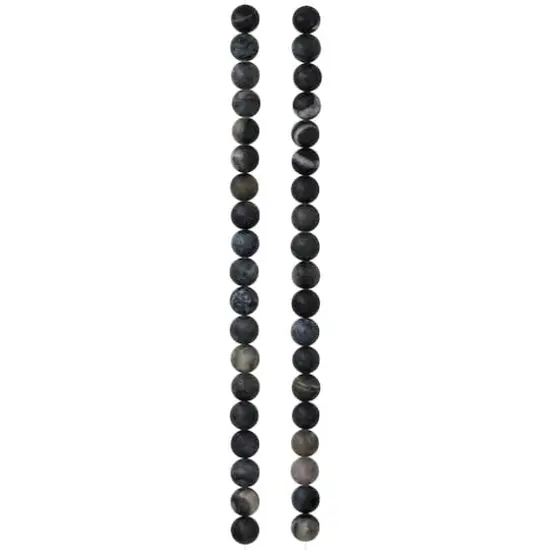 Black Network Stone Round Beads, 8mm by Bead Landing&trade; {4}