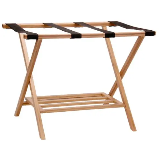 Household Essentials Fully Assembled Folding Luggage Rack with Shelf {1}