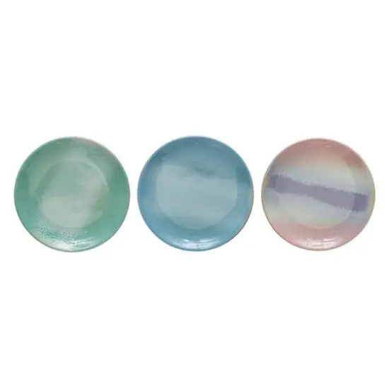 Hello Honey&reg; 6" Multicolor Reactive Glaze Modern Stoneware Plate Set {1}