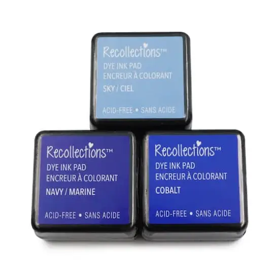 Dye Ink Pad Set by Recollections&trade; Navy/Cobalt/Sky {4}