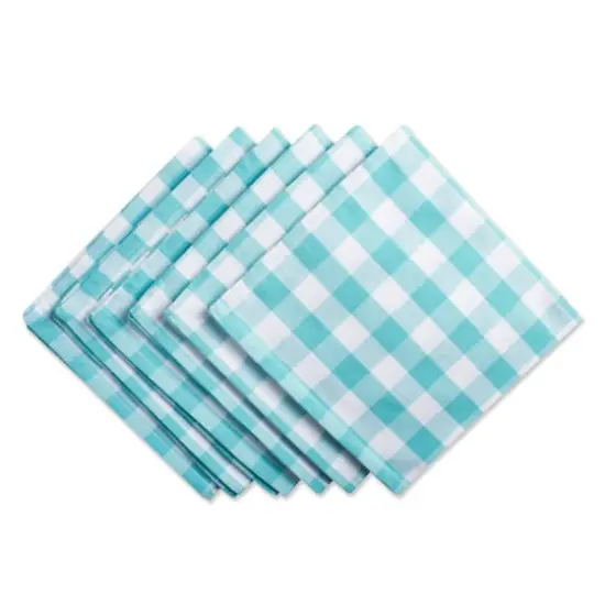 DII&reg; Checkers Dinner Napkins, 6ct. Aqua {1}
