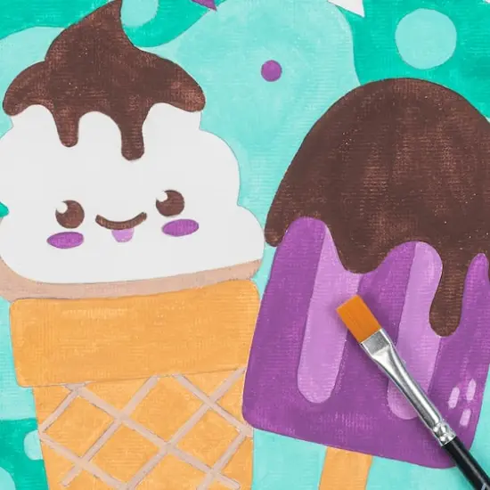 VIVID by Brea Reese&reg; Ice Cream Acrylic Paint-by-Number Kit {3}