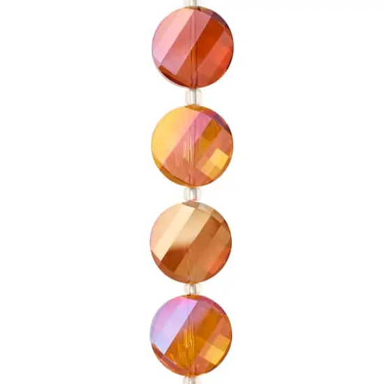 Amber Glass Faceted Round Beads, 18mm by Bead Landing&trade; {1}