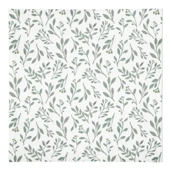 Delicate Floral Cotton Twill Napkin Green/White {1}