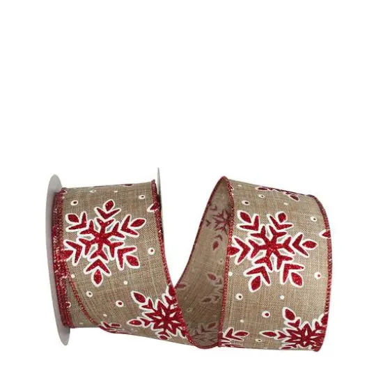JAM Paper 2.5" x 10yd. Wired Snowflake Glitter Outline Ribbon {1}