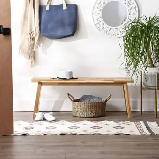 DII® Printed Off-White Hand-Loomed Shag Rug Runner, 2ft. x 3" x 6ft. Gray/Blush {7}