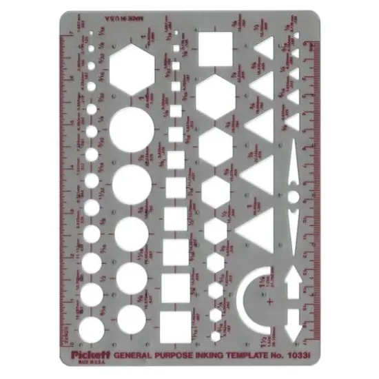 Pickett General Purpose Inking Template, 6" x 8" {3}