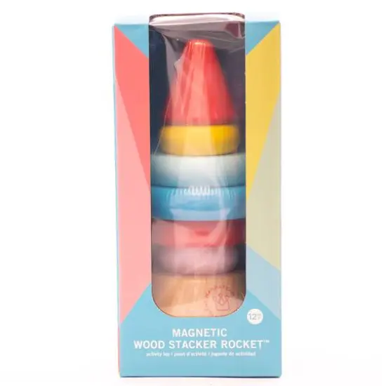Manhattan Toy&reg; Magnet Wood Stacker Rocket Set {4}