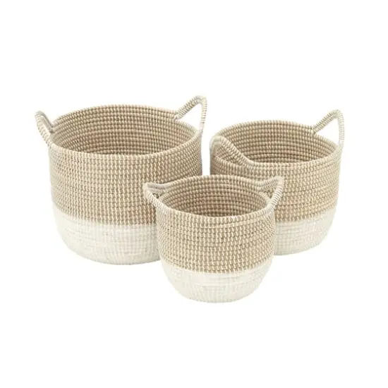 CosmoLiving by Cosmopolitan Brown Sea Grass Contemporary Storage Basket Set {1}