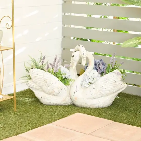 30" White Country Cottage Planter {8}