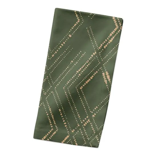 Diamond Cotton Twill Napkin Green and Gold {3}