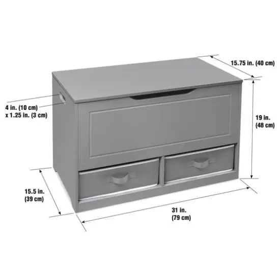 Badger Basket Gray Up & Down Toy & Storage Bench {10}