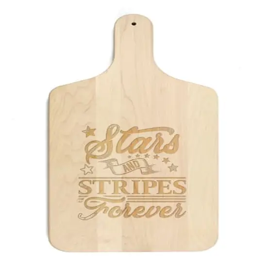 17" Stars and Stripes Forever Paddle Cutting Board Maple {1}