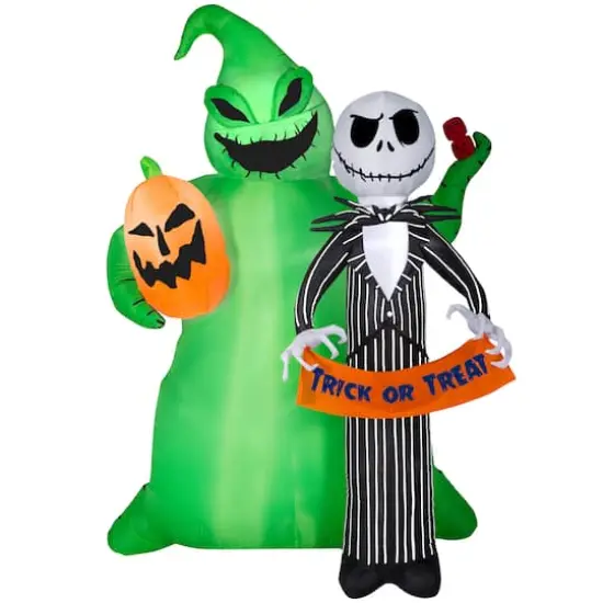 6.5ft. Airblown® Inflatable Halloween Jack Skellington with Oogie Boogie {1}